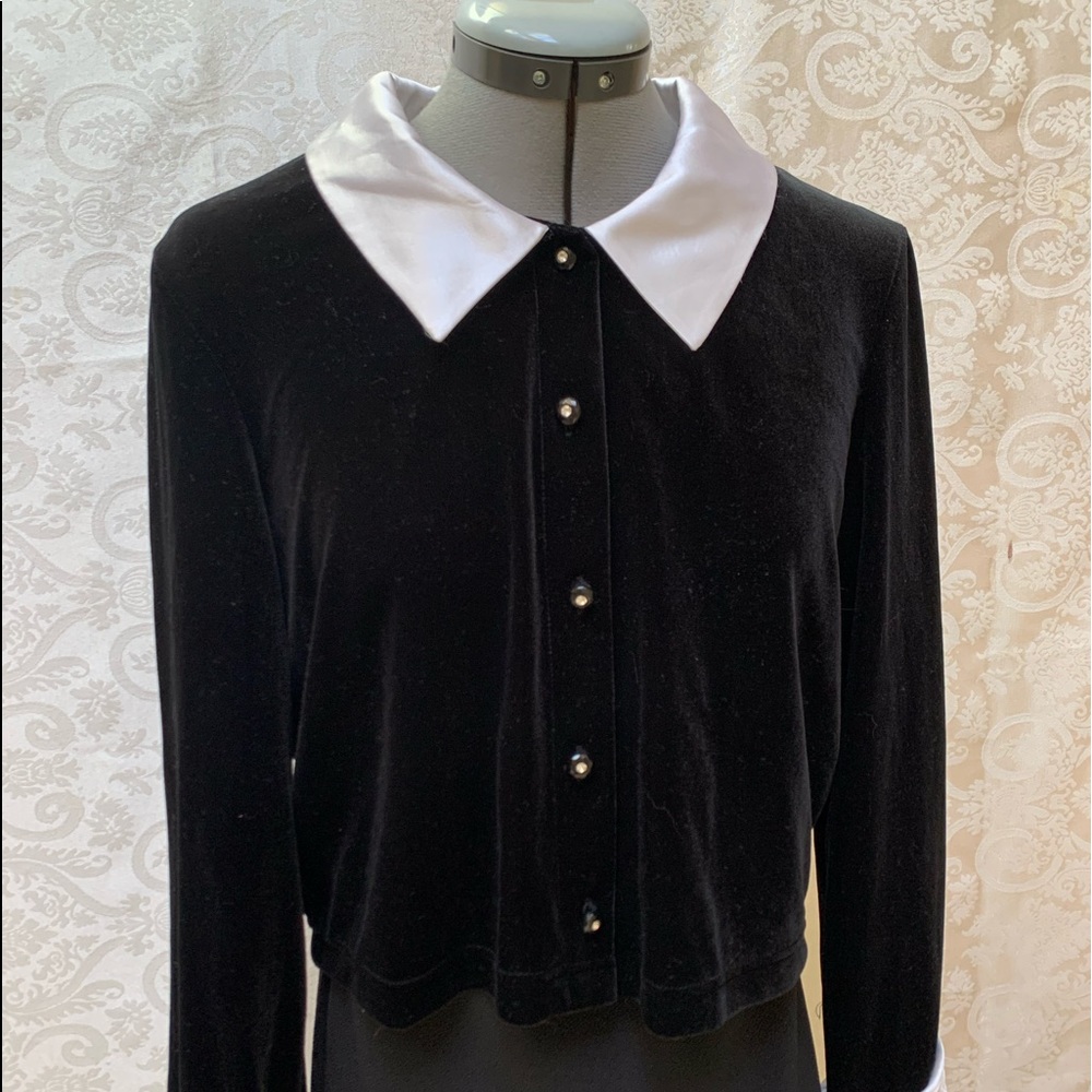 Vintage velour cropped shirt